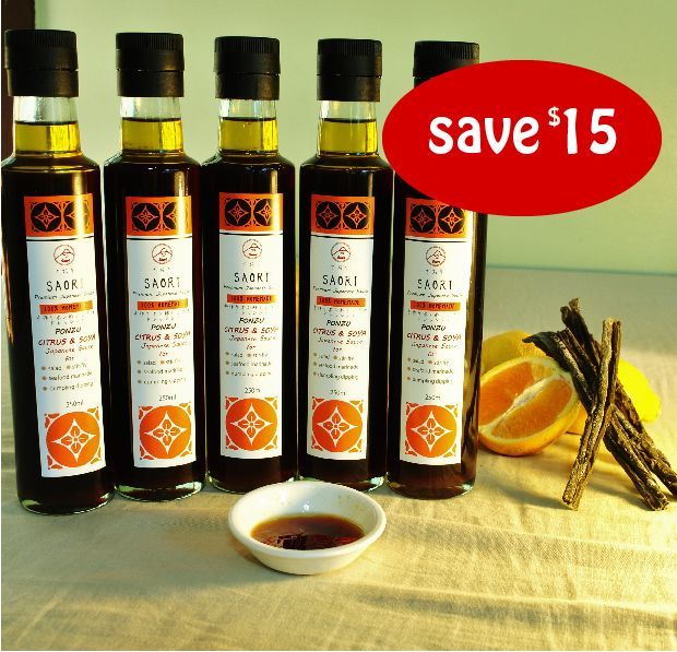Citrus & Soya Japanese Sauce (Ponzu) 5 bottle set SAORI Premium